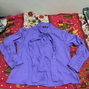 Tokyo Talkies Purple Casual Shirt For Women
