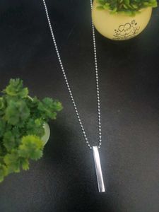 Silver Bar Pendant Necklace