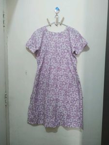 Light Pink White Floral Kurta Pyjama Dupatta Set