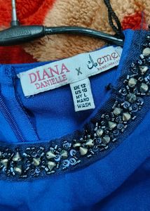 Blue Embellished Peplum Top dress with purse