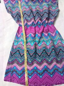 Colorful Chevron Print Dress