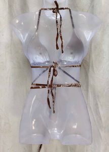 1141. Brown Paisley Print Bikini top