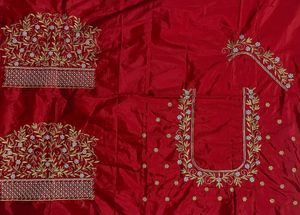 Red Embroidered Blouse Piece