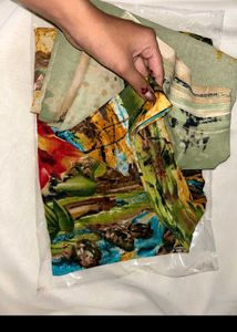 unused Floral mixed saree