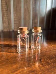 Real Pressed Flowers Inside A Mini Glass Bottle