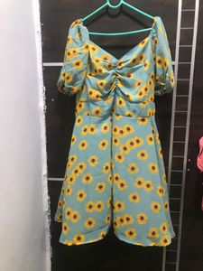 Sea Green Floral Dress