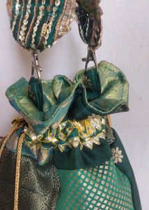 Green Colour Ethnic Premium Batuva Bag