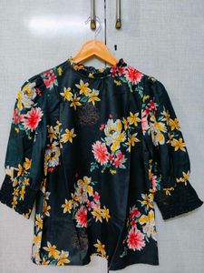 Black Floral Top
