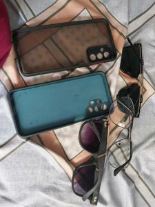 sunglasses and mobile cover
