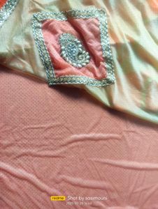 Beautiful Lace Work Saree&amp; Stiched Blouse
