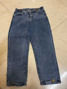 Blue Denim Straight Leg Jeans