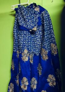 Navy Blue Lahenga Without  Blouse Stitch