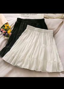 white tiered mini skirt