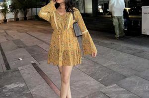 Boho Floral Mustard Dress