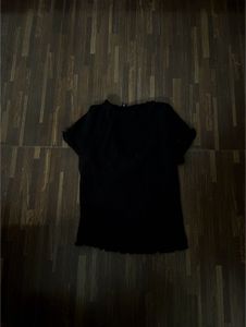 cute black ruffle top