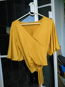 Mustard Wrap Top