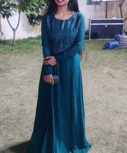 Elegant Teal Ethnic Gown