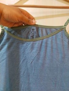 Unique Blue &amp; Green Silk Blend Top