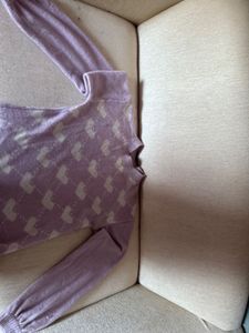 Cute Lavender Sweater With Heart Print