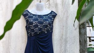 I. Elegant Navy Lace Dress