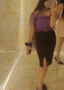 Black Button-Down Pencil Skirt