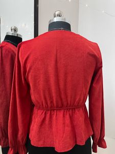 Maroon Velvety Top