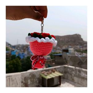 Crochet Mini Rose Bouquet 💐 Keychain