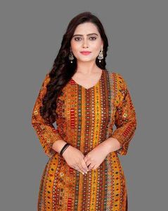 Elegant Printed Kurta  golden foil work (s,m,l)