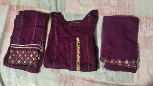 Elegant Plum Embroidered Salwar Kameez
