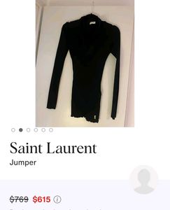 Ysl Black Long Sleeve Top