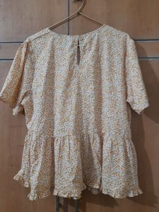 Leopard print Plus size Peplum Top