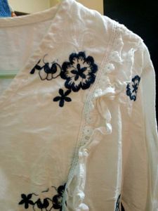 Embroidered Peplum Chikenkari Top