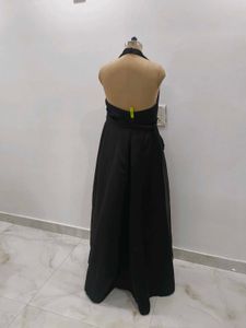 Elegant Black Halter Maxi Dress