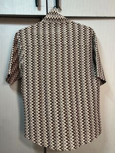 Vintage Zig-Zag Pattern Button-Down