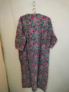 Floral Print Kurta Size XL With Dupatta