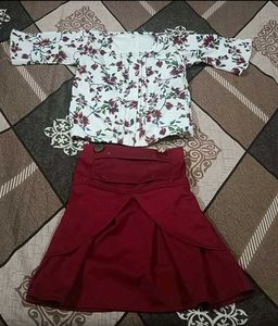 Floral Top & Skirt Set