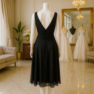 Sale🎉🎊Elegant Black Midi Dress