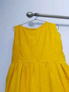 Yellow Sleeveless Button-Down Dress