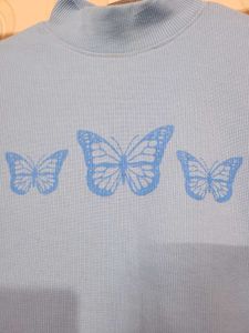 Baby Blue Butterfly Top