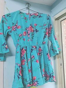 floral blue peplum top