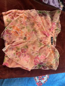 unused Sassafras Floral Mesh Top