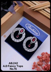 Silver Ruby Designer Hoop Earrings – Elegant State