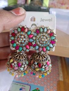 Ethnic Western Fancy Stone Type Oxidize Earring
