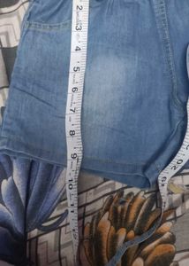 Embroidered Denim Shorts