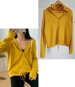 Mustard Button-Down Hoodie