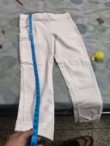 Cotton White Pants knee length 30 waist