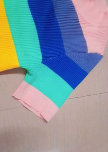 Price Drop!!! Rainbow Striped Knit Top