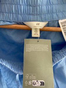 H&amp;m Light Blue Linen Joggers