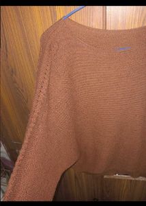 Brown Knit Light Sweater