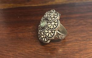 Silver Tone Floral Ring